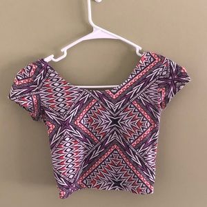 Tribal print crop top